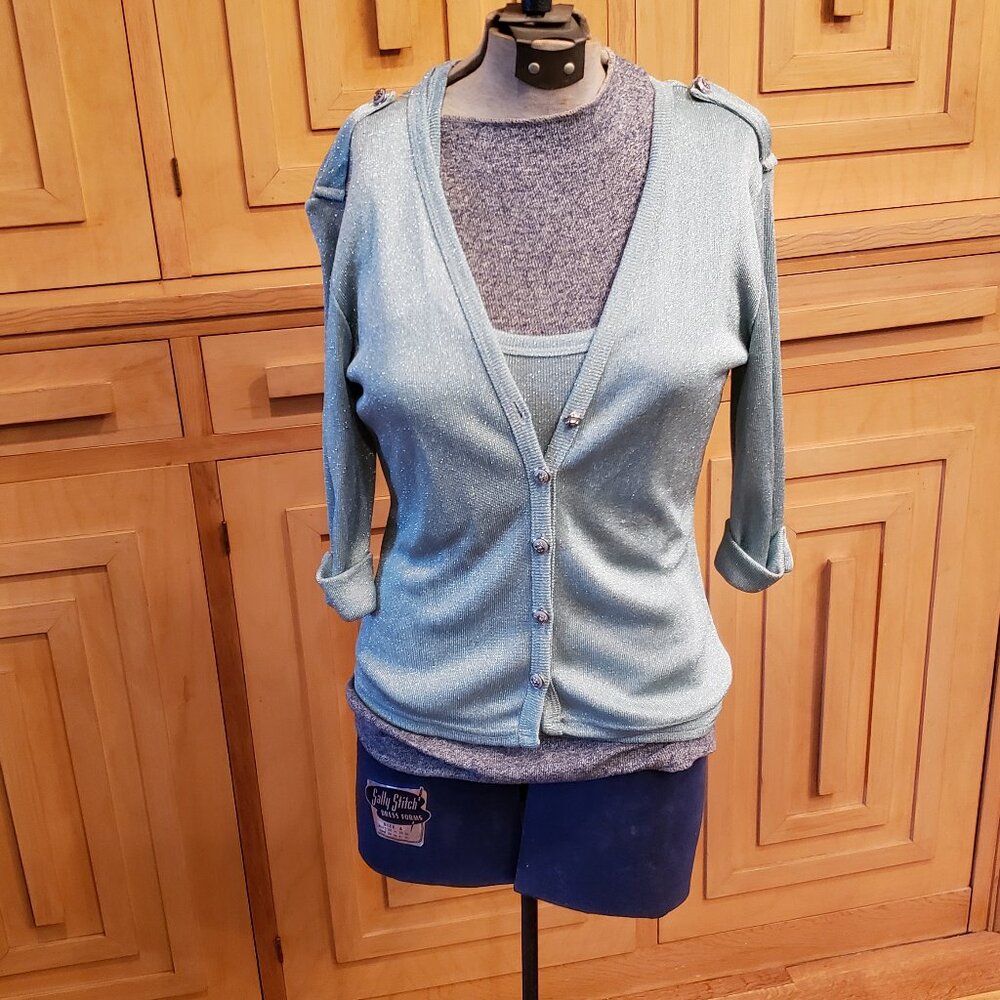 Shimmery tank and sweater set